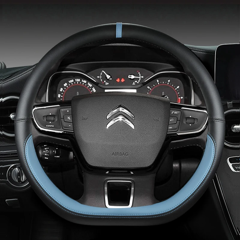 Protector de volante tipo D para Citroen C3 II III 2009 - 2019 2020 C3 AIRCROSS 2017 2018 2019 2020 2021 Berlingo 3 C4 Picasso 2