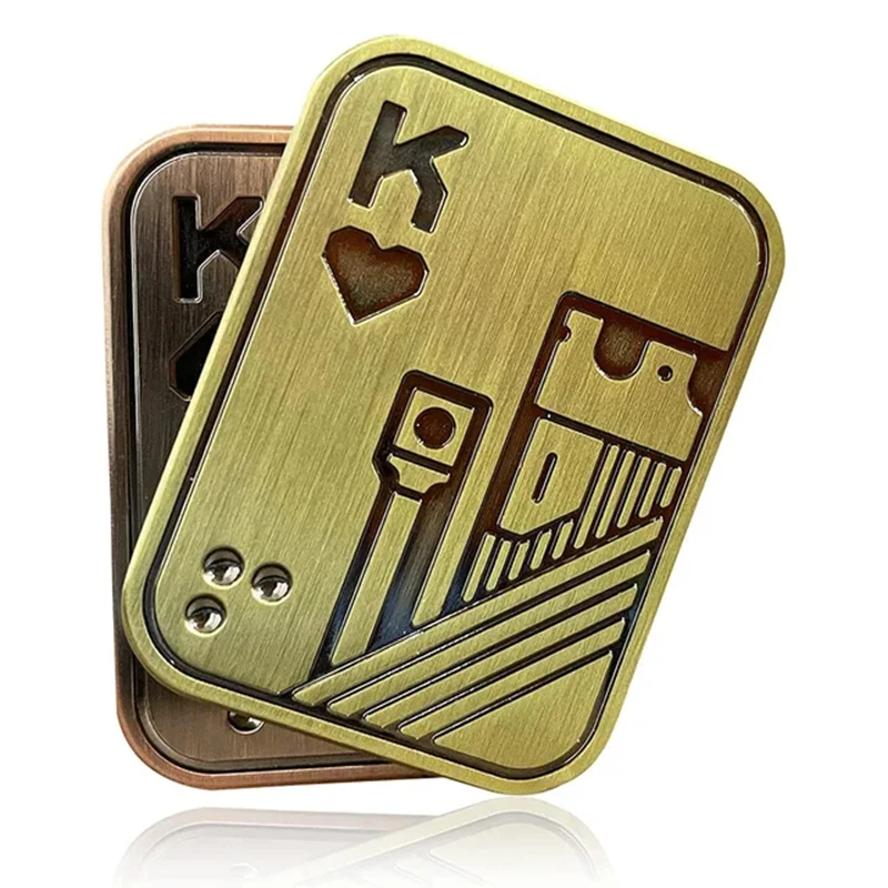 Fidget Spinner AA KK solución giroscópica para la yema del dedo juguete de reducción de presión Push Poker Push Card EDC juguetes de Metal regalos para adultos