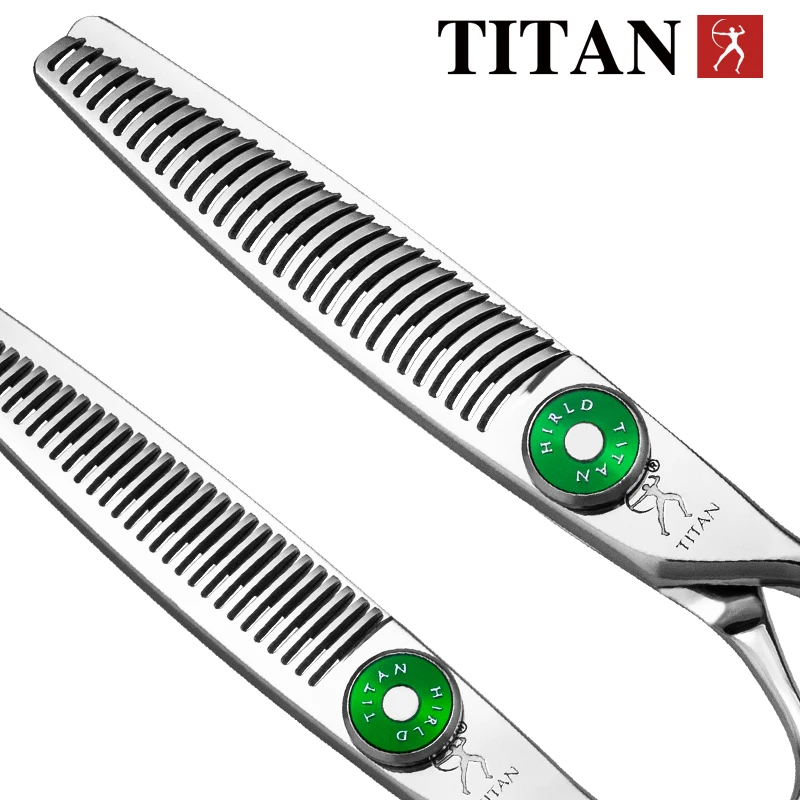 Tijeras de Peluquería TITAN, Herramientas Profesionales de Barbería, Tijeras de Corte y Entresacado, Tijeras para Cabello de 6 Pulgadas, Acero Japonés de Alta Gama CNC