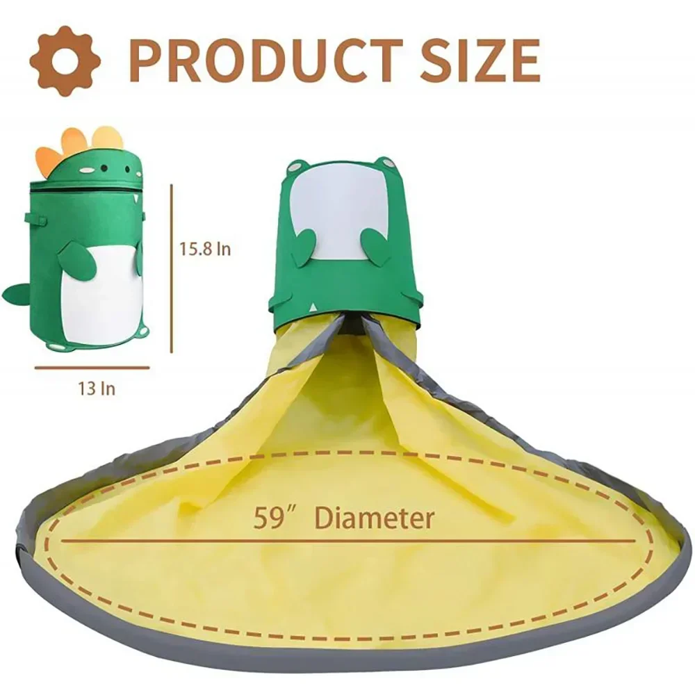 Bolsa de almacenamiento de juguetes plegable de fieltro desmontable, organizador de animales lindos, bolsas Ziplock, a prueba de polvo, bloque de construcción grande, tapete de juego para niños
