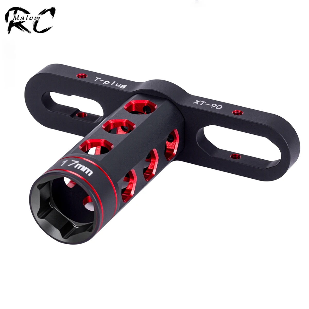 Herramienta de llave de manga de tuercas hexagonales de rueda de aluminio de 17mm para 1/8 RC coche todoterreno Monster Truck Trax X-MAXX