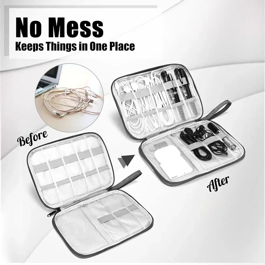 Cubo de embalaje de viaje Digital multifuncional, bolsas de almacenamiento de cables de datos para disco duro móvil, ahorro de espacio, bolsa organizadora de objetos pequeños