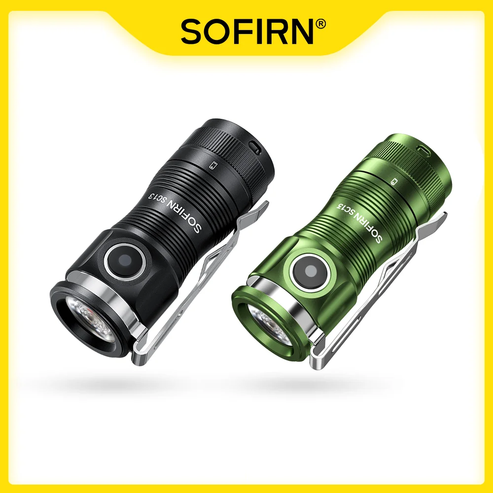 Sofirn Mini SC13 potente linterna SST40/519A LED 1300lm 18350 luz Led recargable 95 lámpara de antorcha de alto CRI con magnético