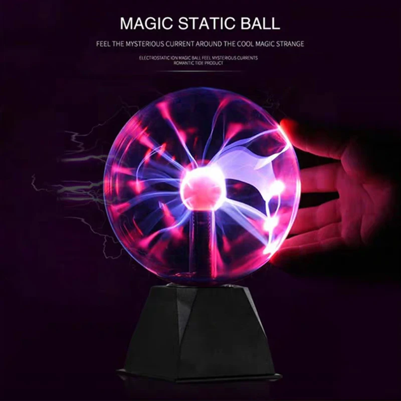 Lámpara de Plasma Mágica de 3 Pulgadas, Luz Nocturna LED de Ambiente, Control Táctil, Luz de Plasma de Vidrio, Decoración de Dormitorio, Regalos para Niños