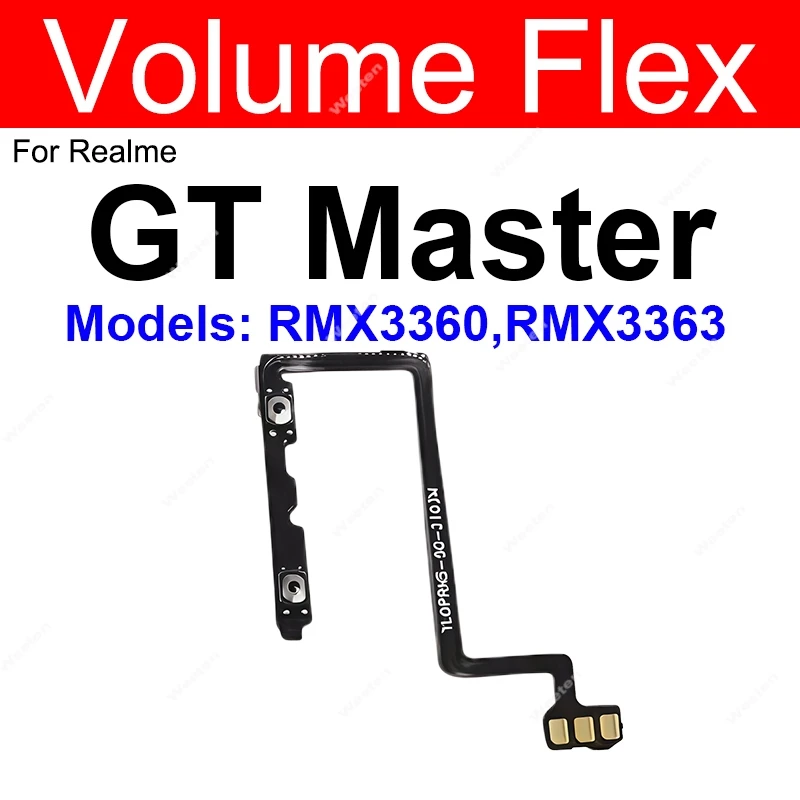 Botones de volumen de alimentación, Cable flexible para Realme GT Neo 2 2T GT Master Narzo 30 4G 5G, teclas laterales de volumen de alimentación, piezas de cinta