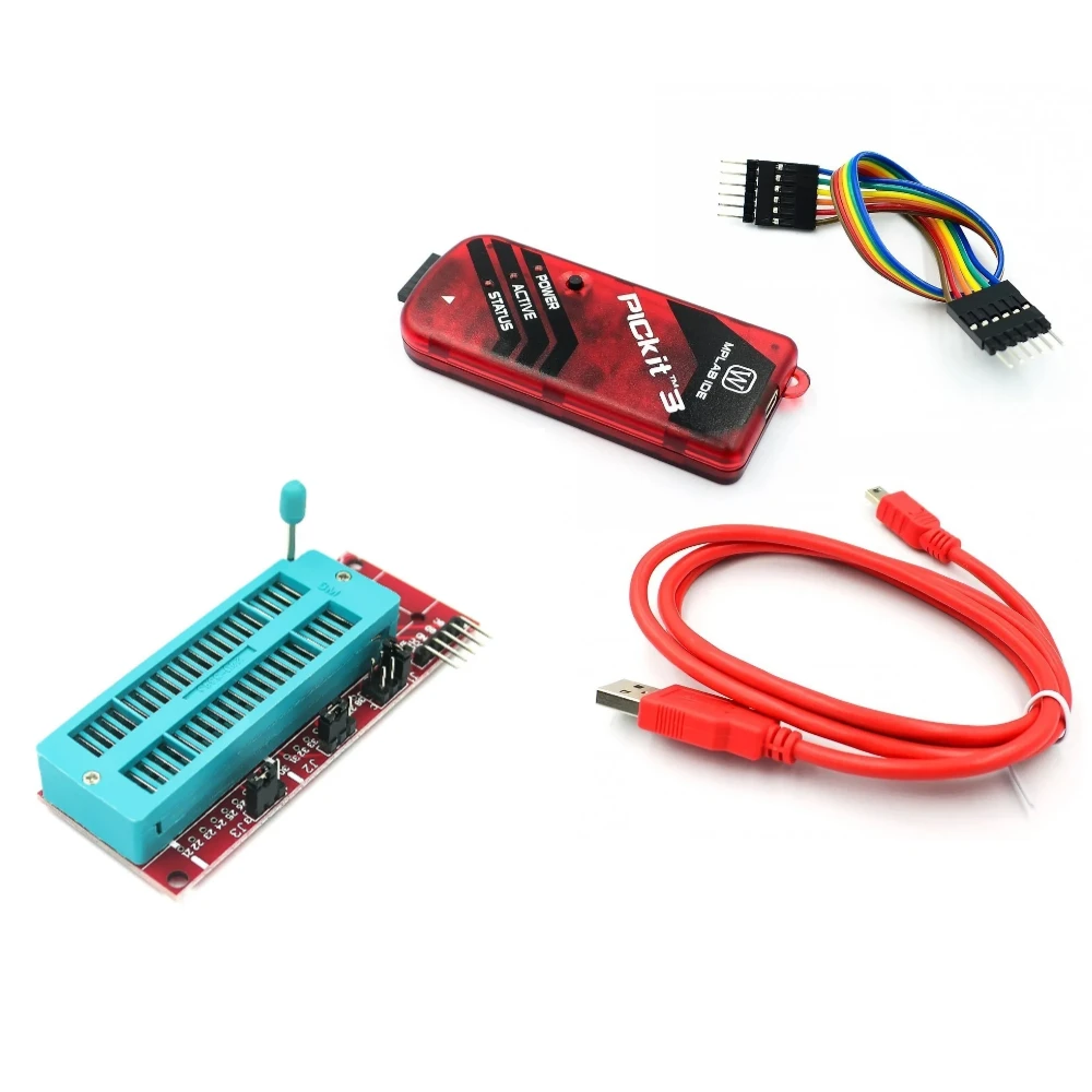 Programador PICKit2 PICKIT3 PICKit3.5 + PIC ICD2 PICKit 2 PICKIT 3 PICKIT 3,5 Adaptador de programación Asiento de programador universal