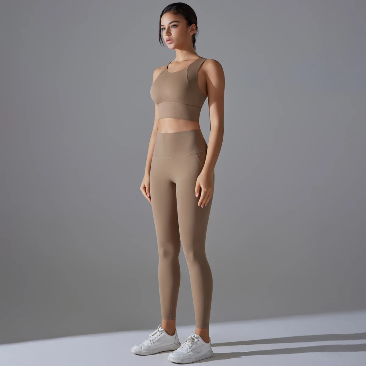 Conjunto de Yoga para Mujer, Traje Deportivo, Top Corto, Sujetador Deportivo a Prueba de Impactos, Pantalones para Yoga, Gimnasio y Running, Ropa Deportiva para Fitness y Yoga
