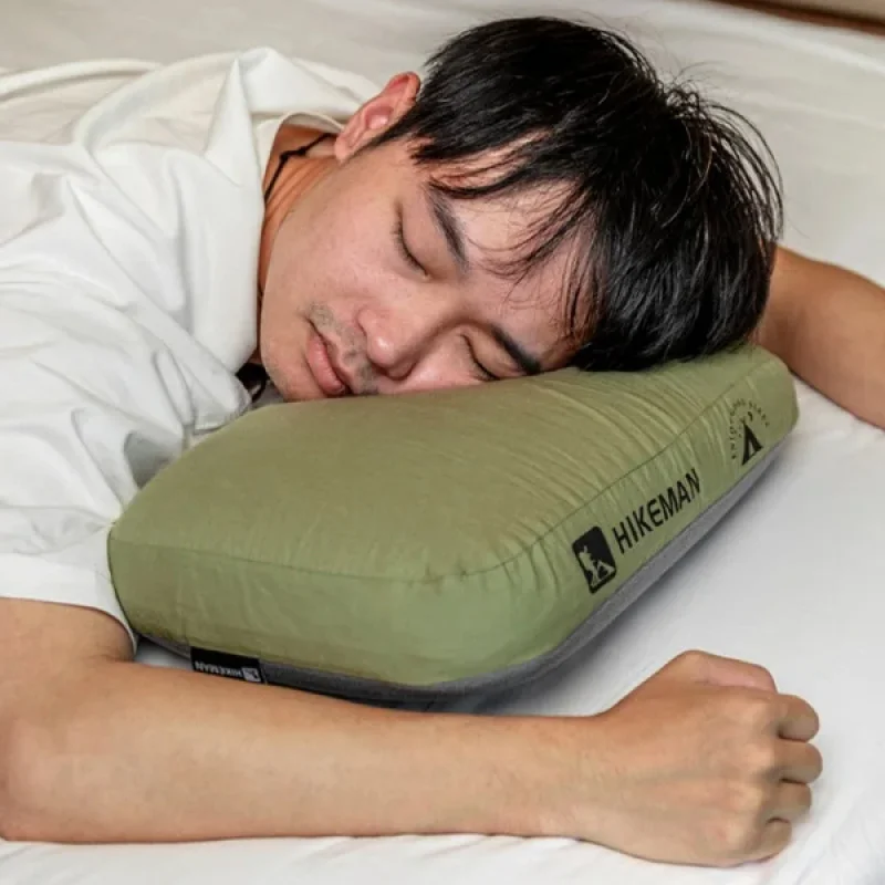 Almohada de espuma viscoelástica para acampar al aire libre, viajes y soporte para el cuello: almohada portátil para la siesta con espuma viscoelástica de rebote lento