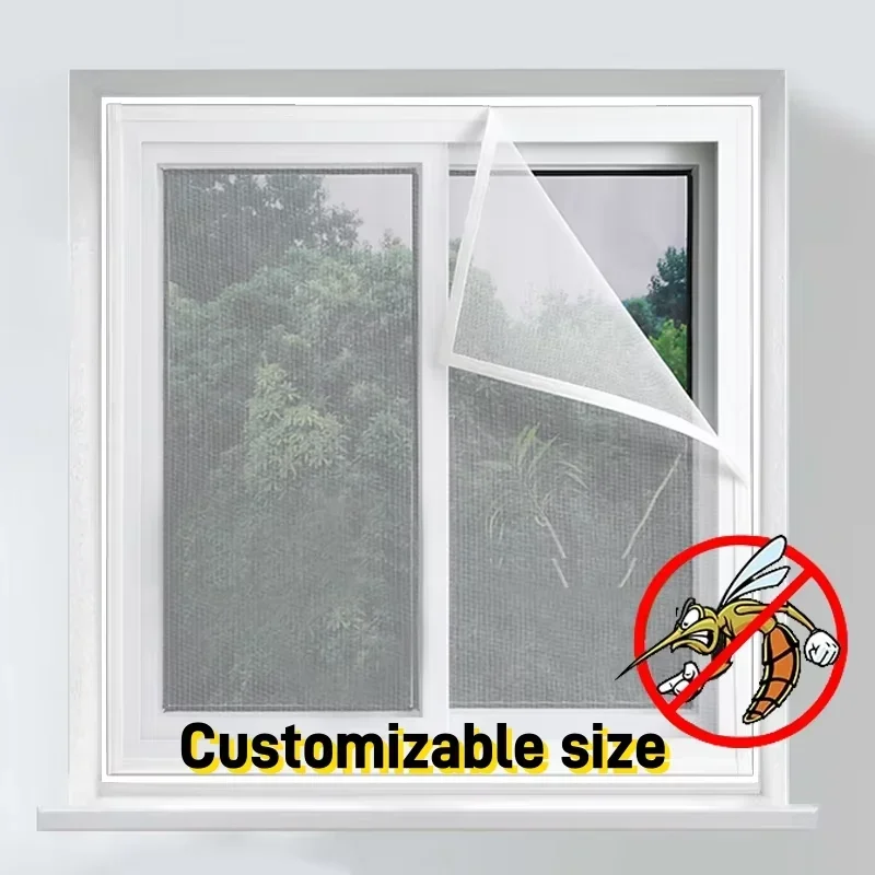Malla Mosquitera Blanca Personalizable, Autoadhesiva, Antiinsectos, Invisible, para Ventanas del Hogar