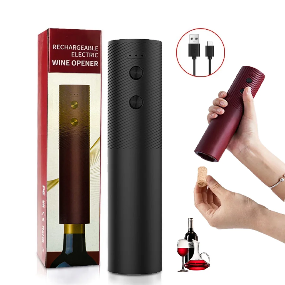 Abridor de botellas de vino eléctrico, sacacorchos automático para vino, abridor de vino recargable, herramientas para vino con un solo clic, productos de cocina y Bar