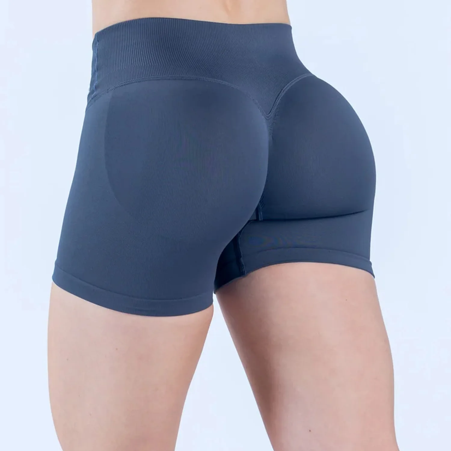 WAREBALL Shorts de 3 pulgadas para mujer, shorts deportivos de ciclismo, cintura cruzada, para gimnasio, entrenamiento, yoga, leggings sin costuras con efecto fruncido en glúteos