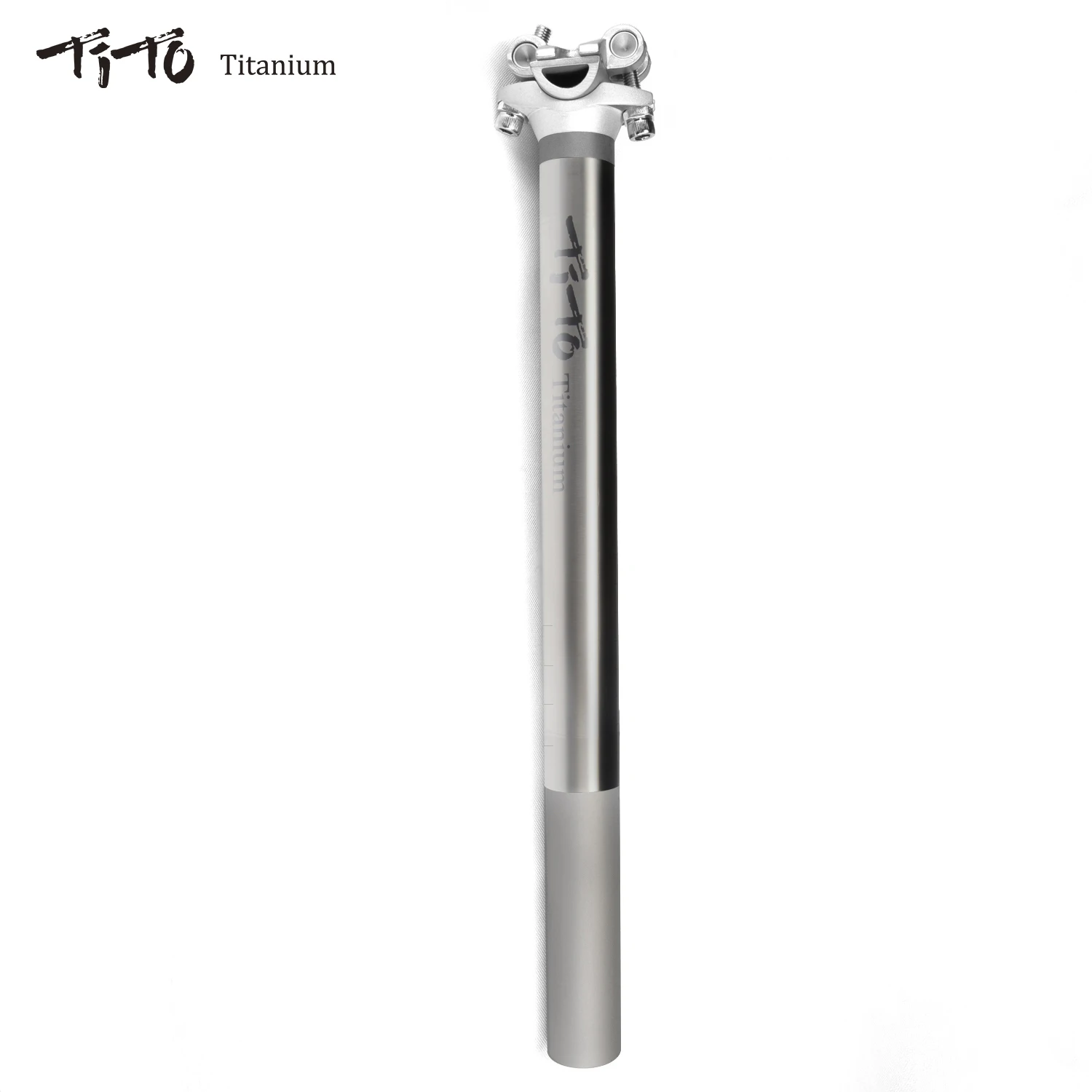 TiTo tija de sillín de bicicleta de aleación de titanio para MTB/tija de sillín de bicicleta de carretera 27,2/31,6mm * 350mm tubo de sillín de titanio cabeza de aluminio + varilla de titanio
