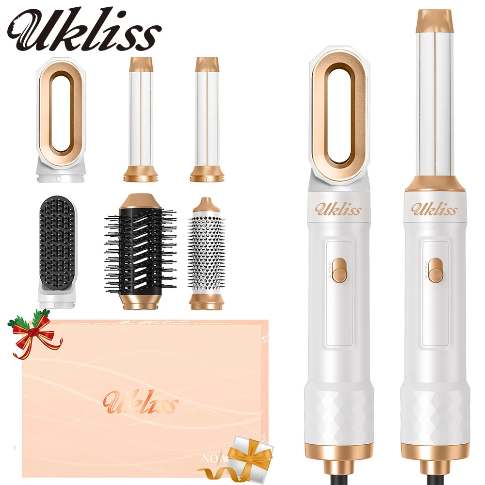 UKLISS Airstyler Pro Juego de secador de pelo 5 en 1, cepillo rizador de aire caliente, alisador, cepillo térmico