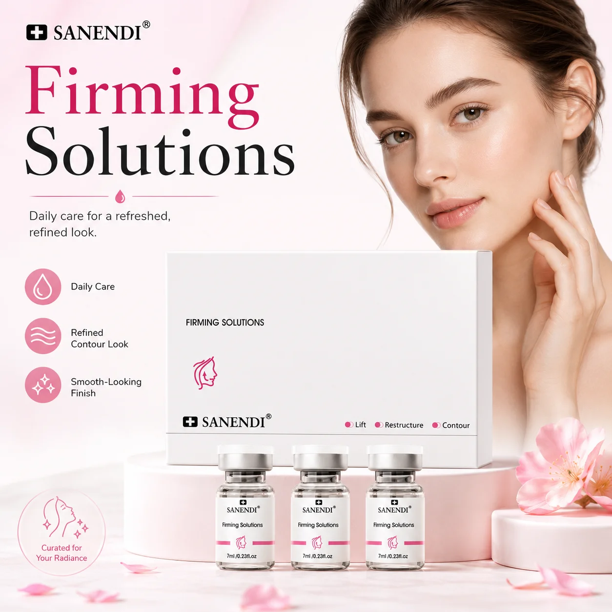 Suero de Colágeno y Péptidos Sanendi para Reafirmar la Piel, Cuidado Facial Diario con EGF, bbglow, Hidratación Suavizante, Kit de Salón Der.pen