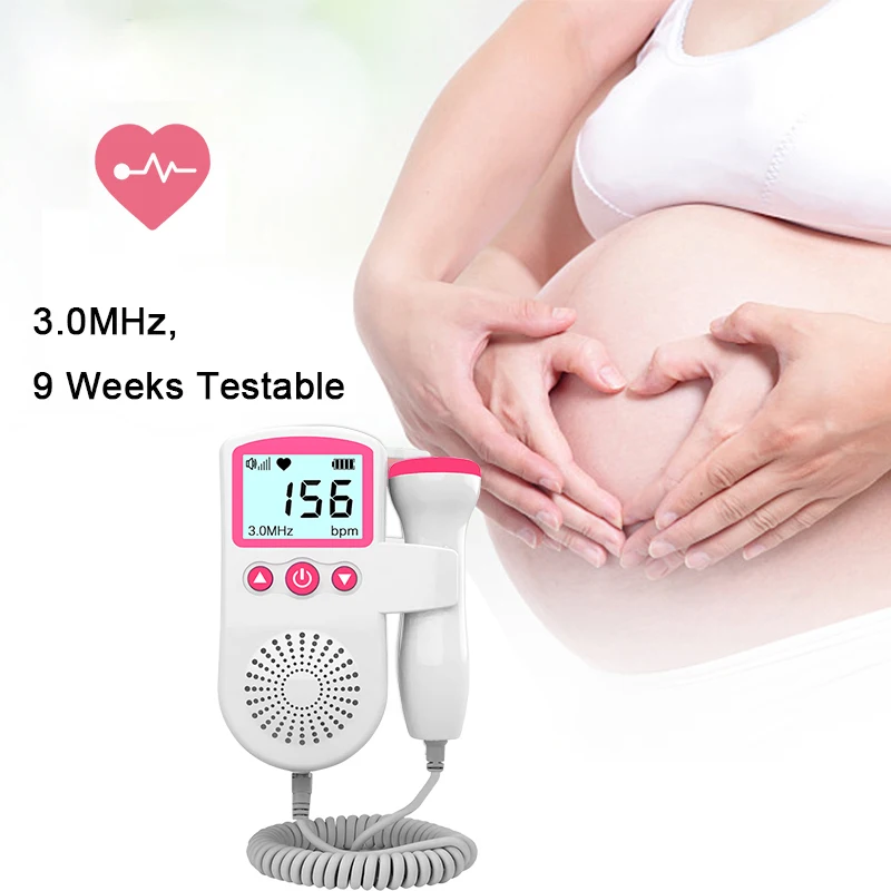 Doppler Fetal portátil de bolsillo, dispositivo Detector de ultrasonido, Monitor de latidos, 3,0 MHz, sonido del corazón del bebé, embarazo