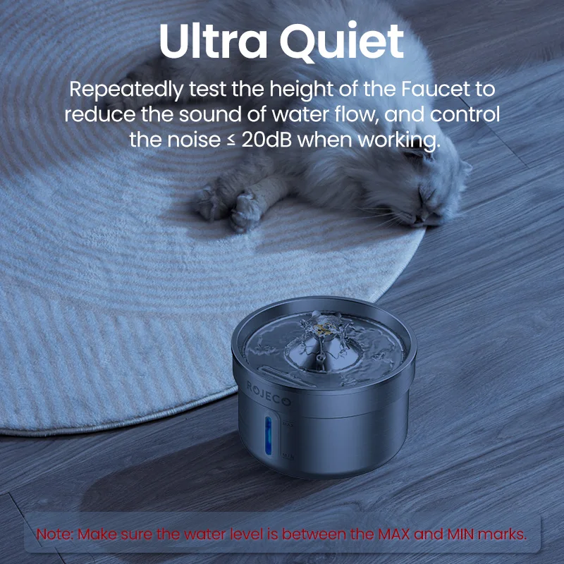 ROJECO-bebedero automático de acero inoxidable para mascotas, dispensador inteligente de agua para gatos y perros, suministro para beber