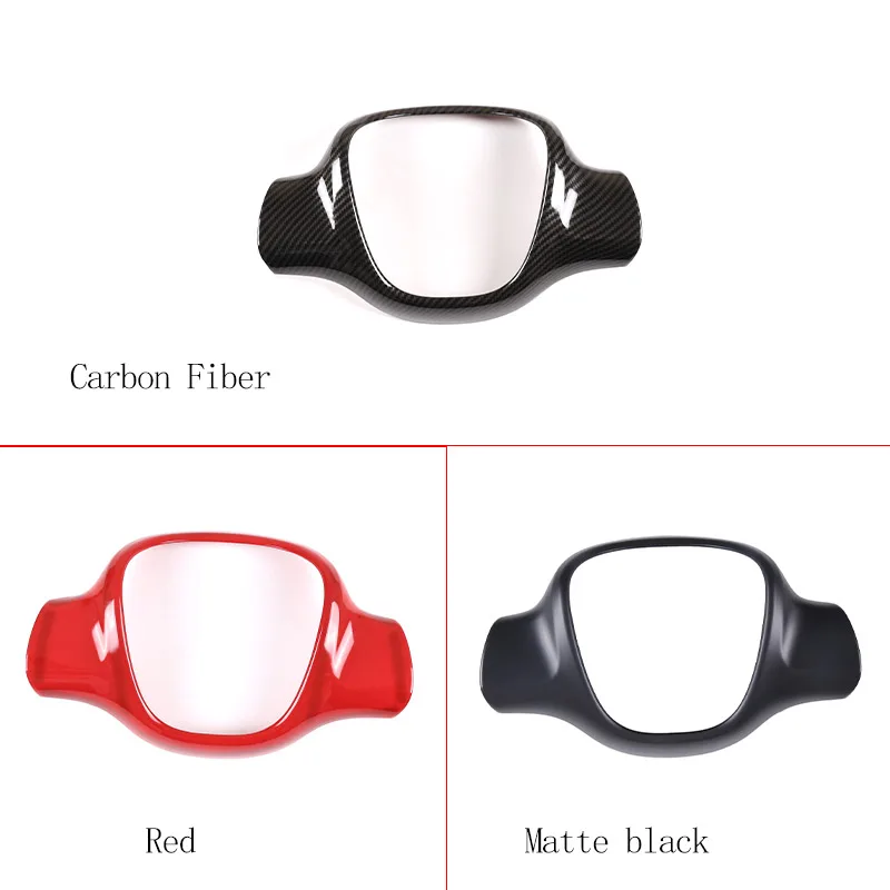 Para Mercedes-Benz Smart 451 Fortwo 2009-2015, Cubierta Decorativa de Fibra de Carbono ABS para Volante, Adhesivo para Accesorios de Auto