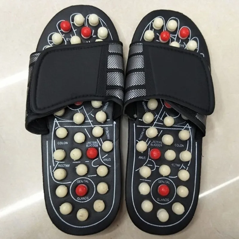 Zapatillas de masaje de acupuntura para hombres y mujeres, sandalias para pies, terapia de acupresión china, zapatos masajeadores de pies giratorios médicos, Unisex