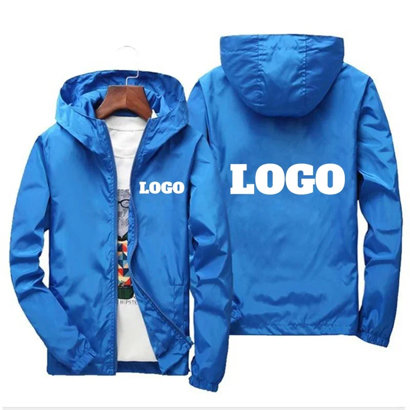 Chaqueta impermeable con logotipo de marca personalizado para hombre, cortavientos cálido, ropa informal, 6Xl talla grande, verde, negro, rojo, para exteriores, otoño