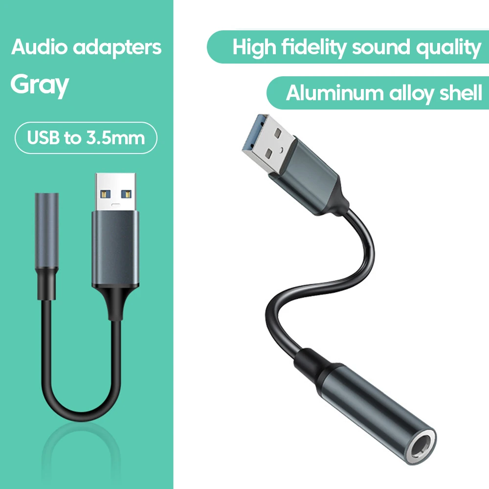 Olaf-Adaptador de conector de Audio USB a 3,5mm, auriculares/micrófono de 3,5mm, adaptador de conector USB a 3,5, tarjeta de sonido estéreo externa para PC