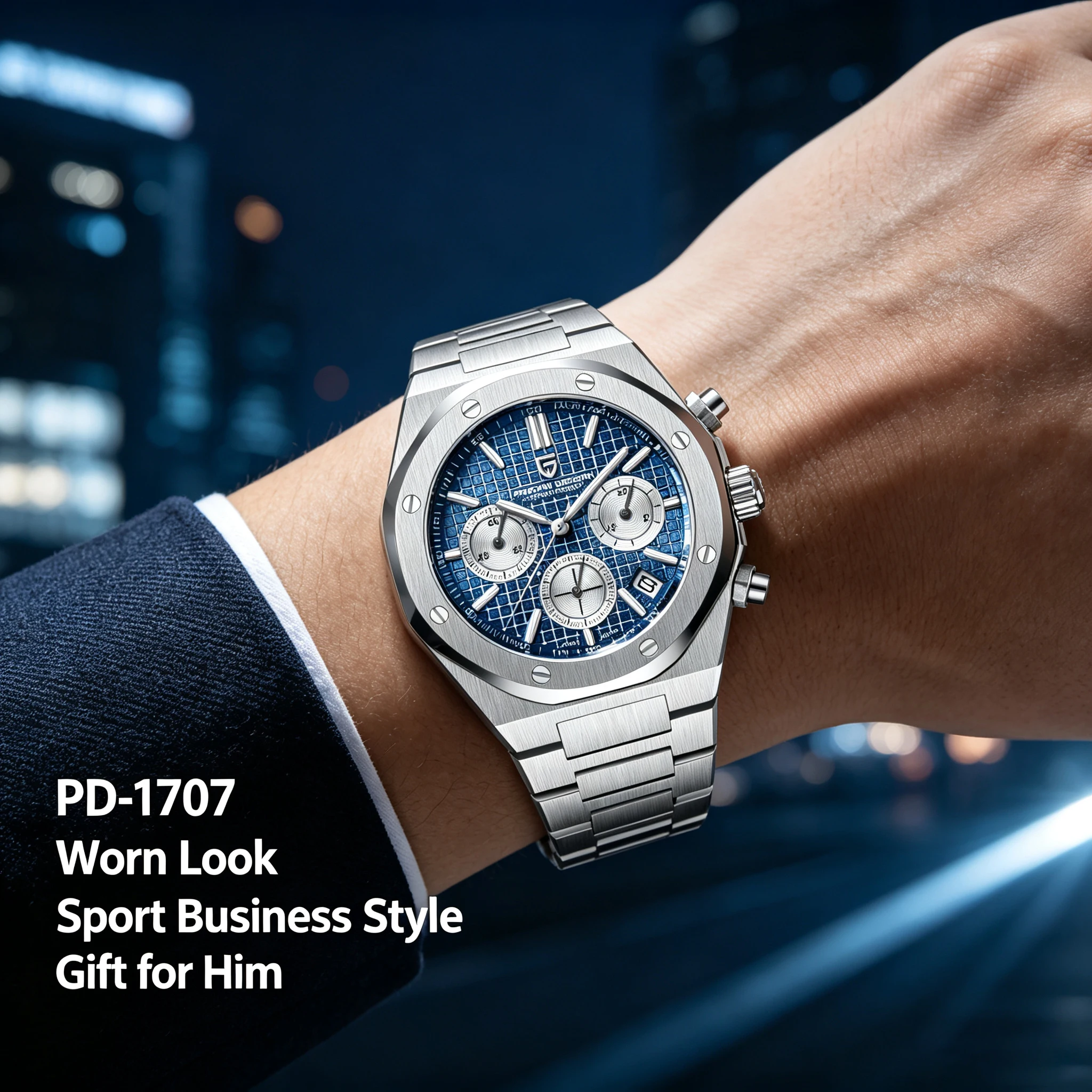 Reloj Pagani Design 2026 Nuevo Vk63 para Hombre, Cronógrafo de Cuarzo V2, Lujoso, con Cristal de Zafiro, Acero Inoxidable, Resistente al Agua 20 Bar, Luminoso