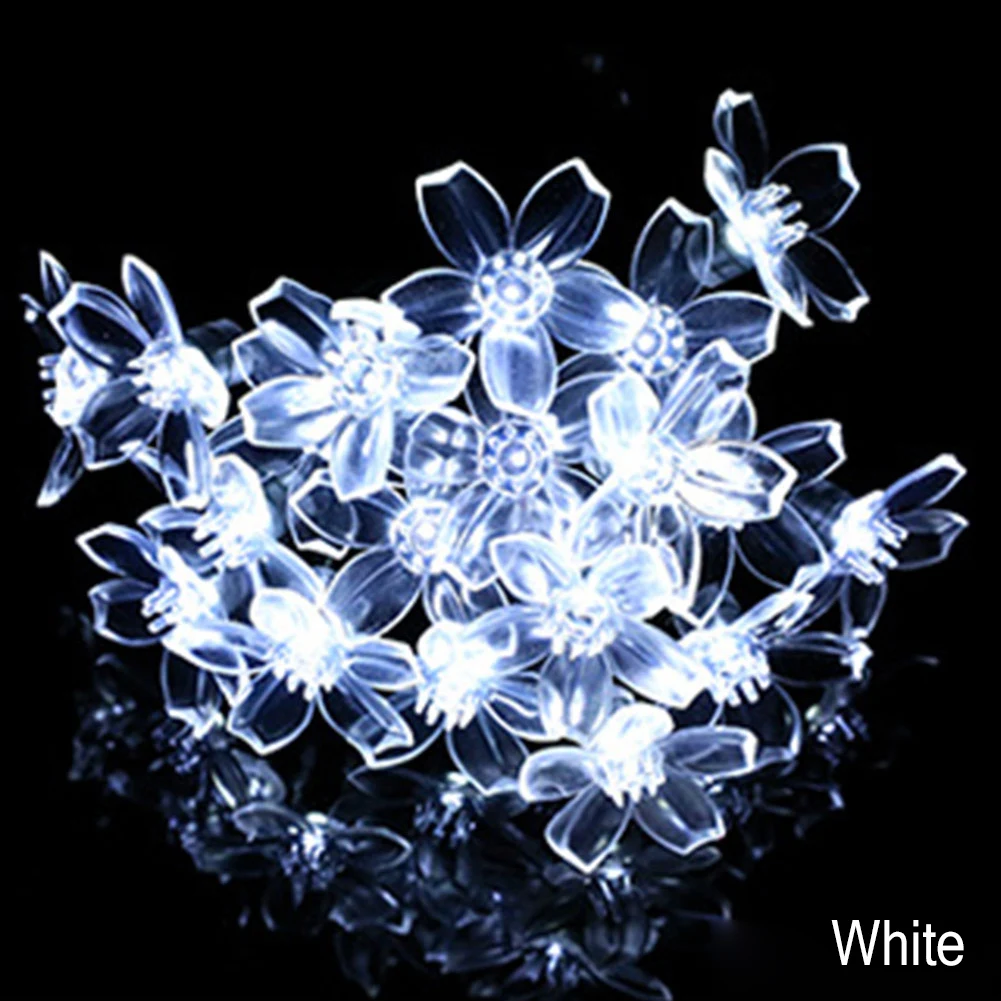 Guirnaldas de luces de flores con pilas, guirnalda de luces LED impermeables de 10/20/30/40 luces de flor de cerezo para decoración de boda, 1 ud.
