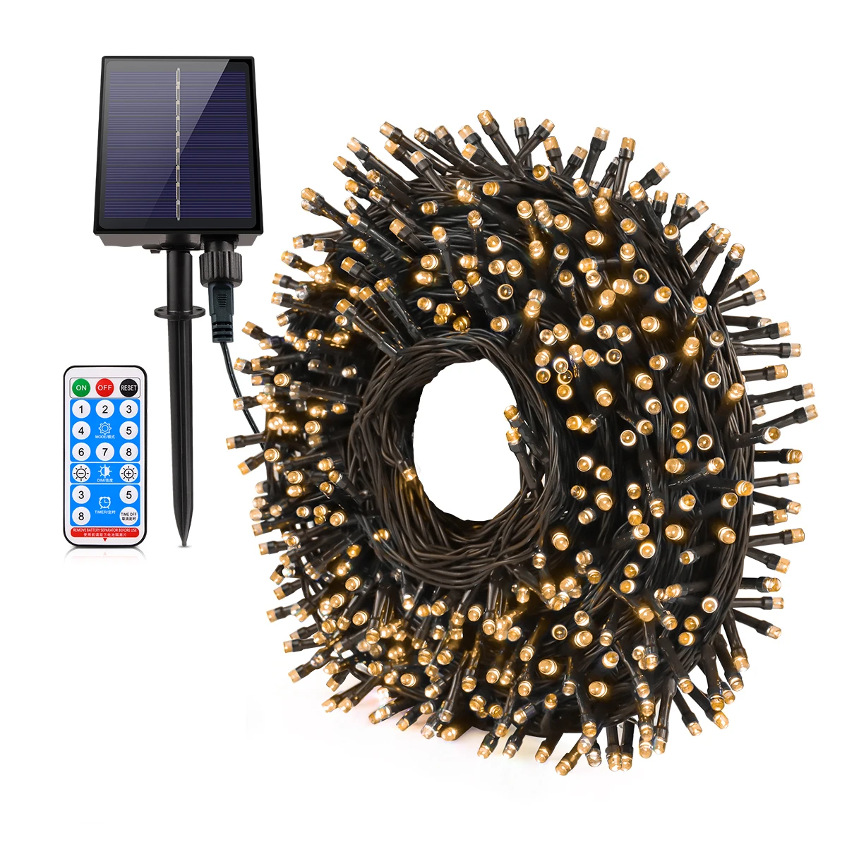 Guirnalda de luces Led solares de carga rápida de 100M y 1000 LED, guirnalda de luces Led impermeables para exteriores, guirnalda de Navidad para decoración de fiesta de jardín