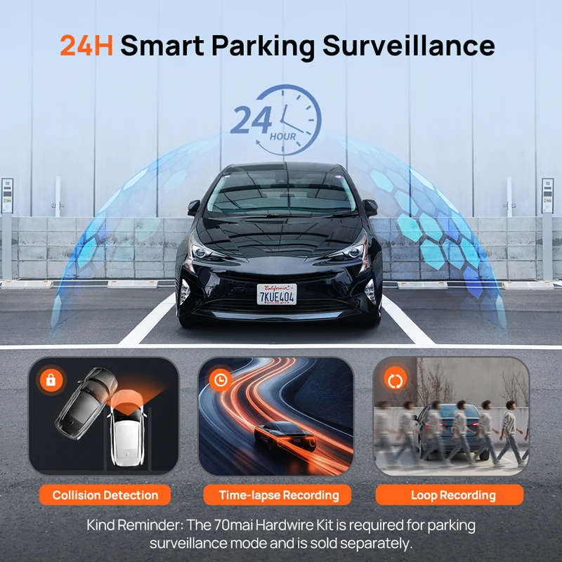 【Nuevo】Cámara para coche 70mai A410 Neo 1440P HDR de doble canal con GPS integrado, lente f/1.6, supercondensador, Wi-Fi 6, DVR para coche con grabación de estacionamiento 24H, 70mai A410 Neo