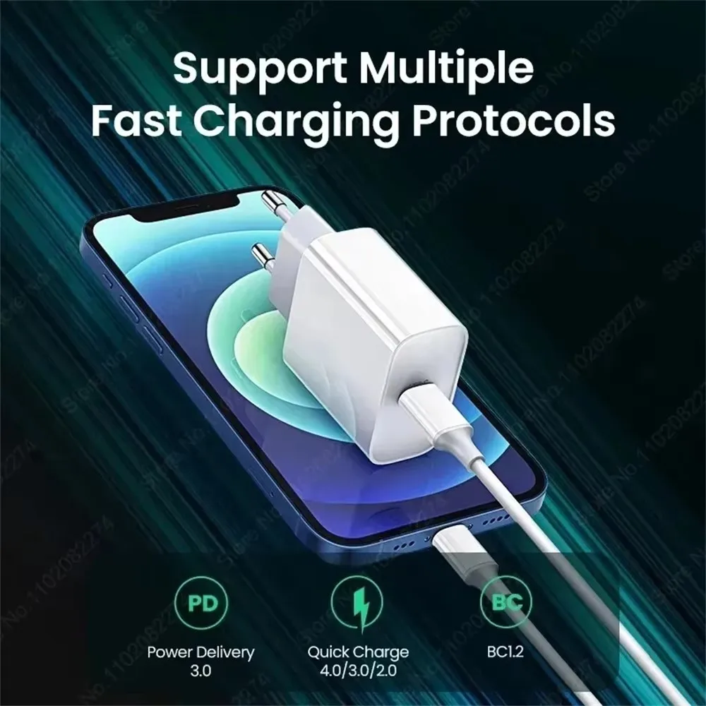 Cargador rápido de 20W para iPhone 13 mini 12 11 pro 14 Pro Max Plus X XR XS USB tipo C accesorios de Cable de carga rápida