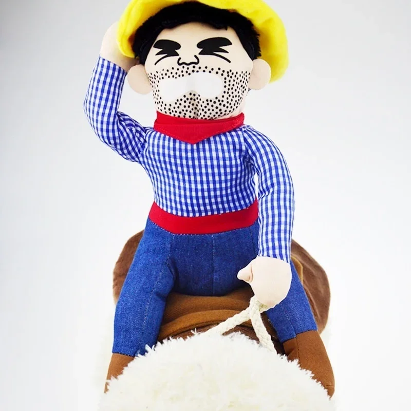 Ropa de jinete vaquero para perros y mascotas con sombrero, bonito traje para Halloween, Navidad, Festival, decoraciones para fiestas, cachorros, disfraz de Cosplay