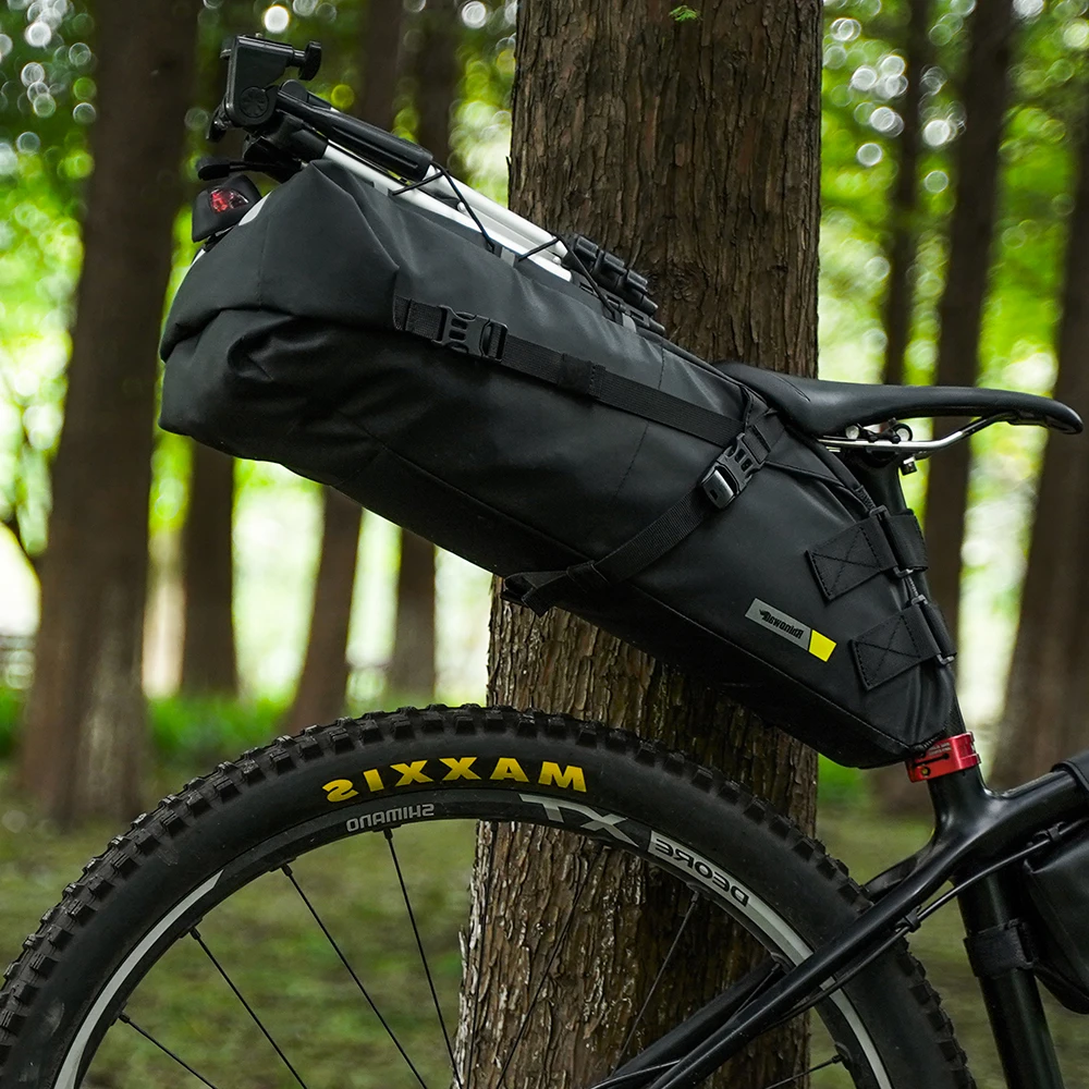 Rhinowalk-Bolsa para SILLÍN de bicicleta impermeable, gran capacidad, alforja para sillín de bicicleta, bolsa trasera plegable para ciclismo, bicicleta de montaña y carretera