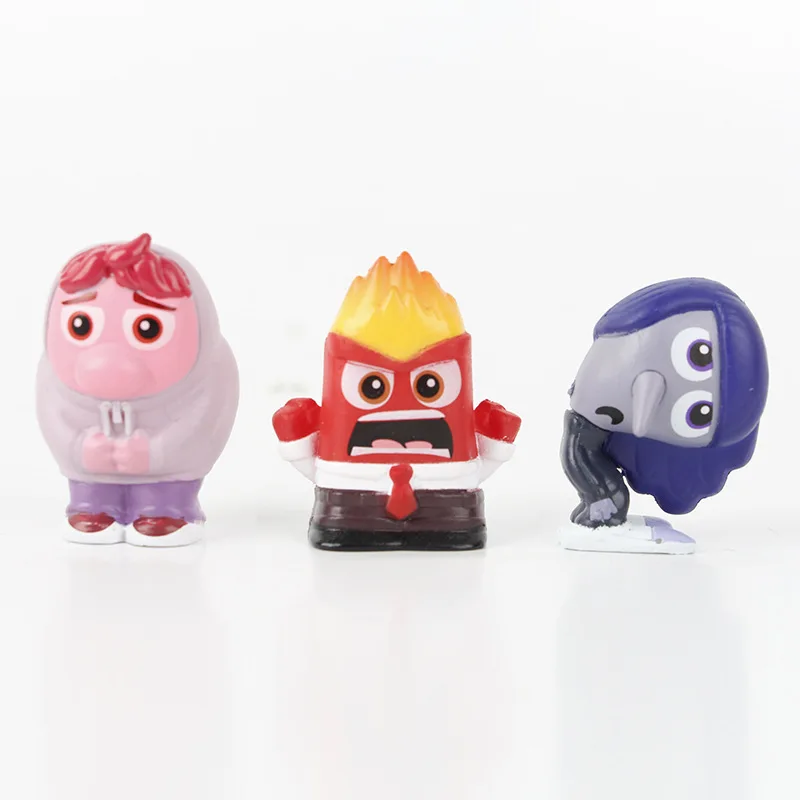 9 Uds Mini Inside Out 2 figura de acción juguete película de dibujos animados alegría ansiedad ira tristeza desgusto miedo modelo muñeca figuritas regalo para niños