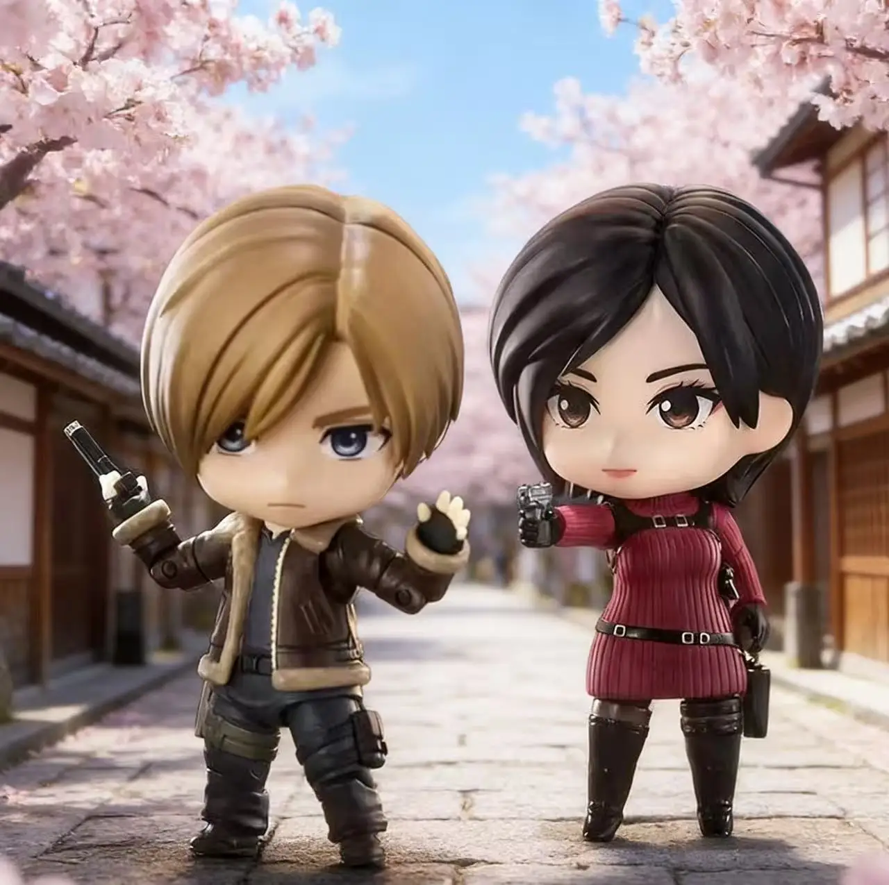 Nuevo # 2761 # 2337 Ada Wong y Leon S. Kennedy Resident Evil Set de Figuras de Anime con Rostros Intercambiables y Articulaciones Móviles, Figura de Acción para Regalo