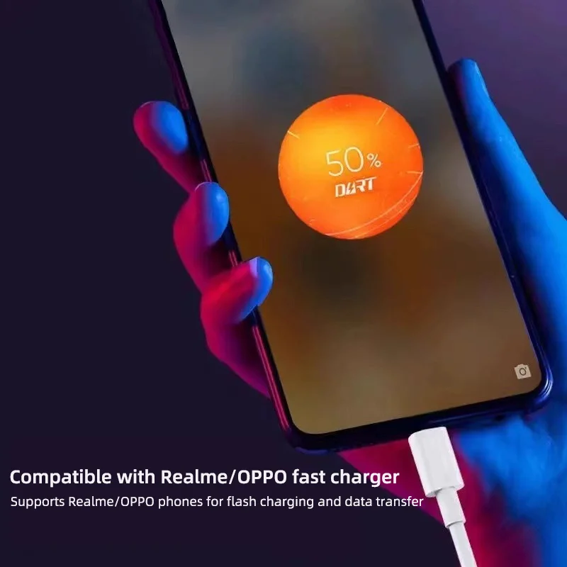 Cable USB Tipo C para Realme, Cables para Teléfono, Carga Súper Rápida de 65w 80W, Super Dart Vooc para Realme 12 13 14 Pro 9i Neo GT V60 OPPO