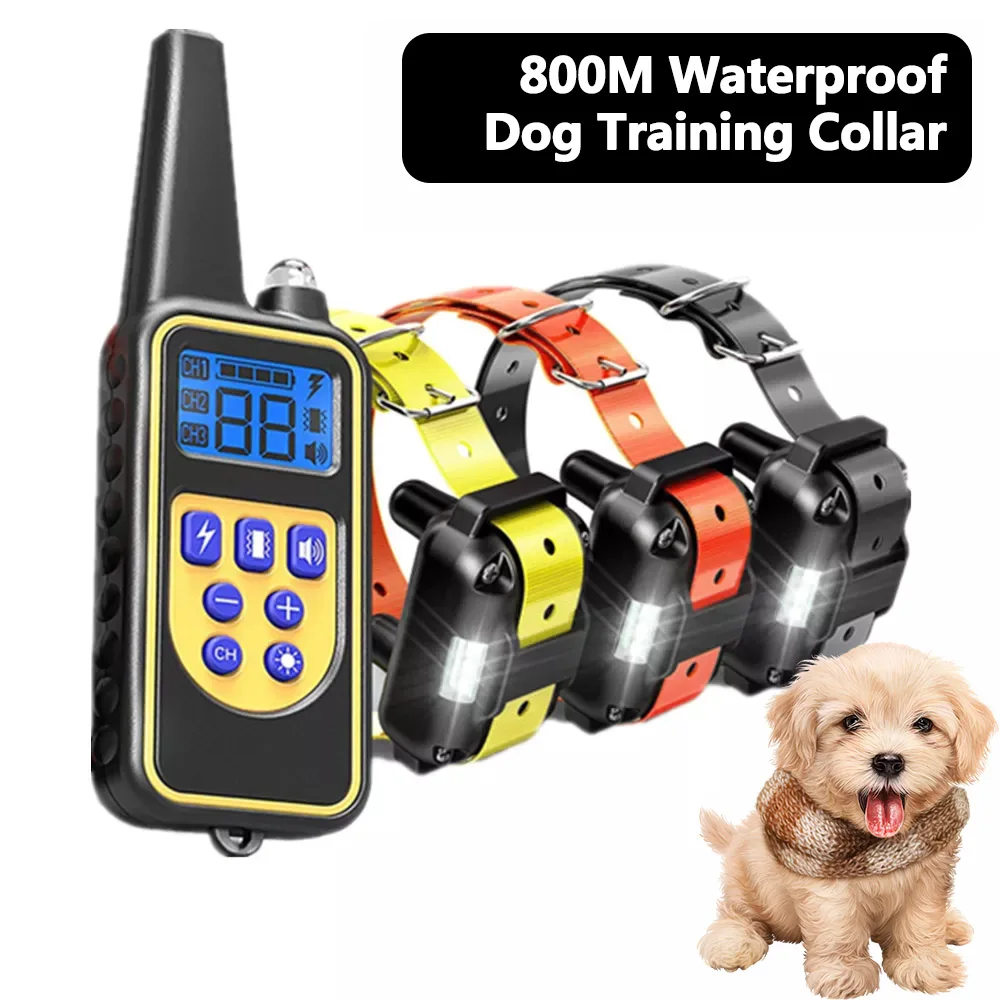 Collar de choque para perros: [Nueva edición] Collar de entrenamiento para perros grandes, medianos y pequeños Collar electrónico recargable resistente al agua IPX7 con pitido,