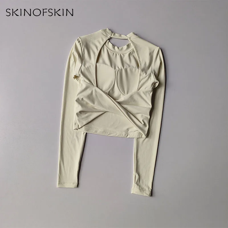 Top deportivo con espalda Sexy para mujer, traje de Yoga grande con espalda descubierta, camiseta de Fitness de manga larga picante para otoño e invierno, nuevo estilo
