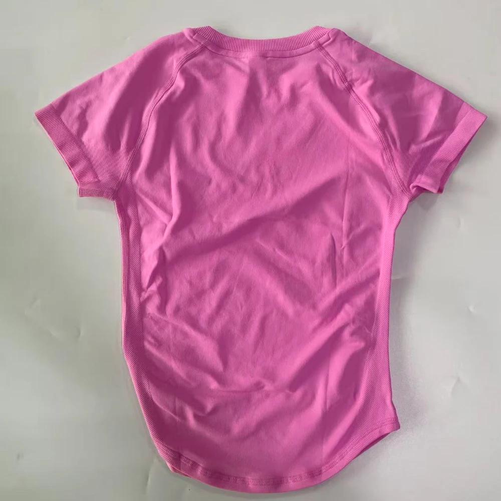 Top de manga corta palangre para mujer, Top corto de gimnasia, camiseta ligera para Yoga, ropa de entrenamiento elástica, camisetas deportivas para correr
