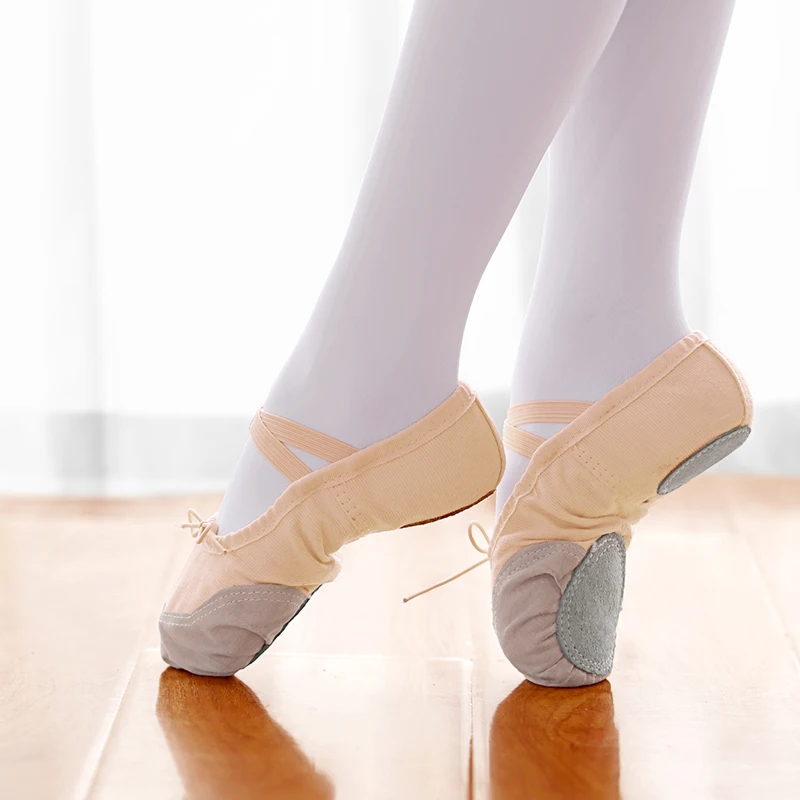 Zapatos de Ballet con cordón para niña, zapatos planos de baile de suela blanda para niño, zapatos de baile profesionales para adultos, zapatos de bailarina antideslizantes resistentes al desgaste