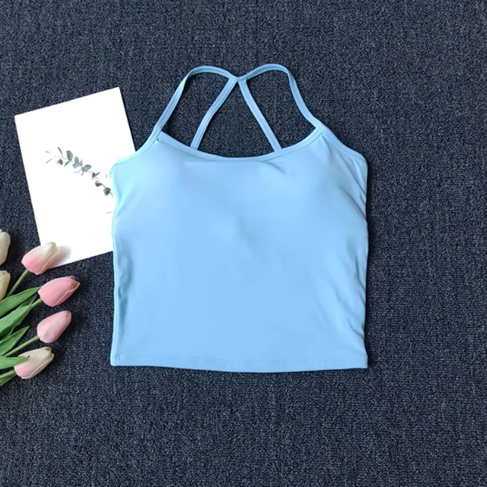 Chaleco Deportivo de Verano con Relleno en el Pecho para Mujer, Sujetador Deportivo con Sensación de Segunda Piel para Correr, Fitness y Yoga