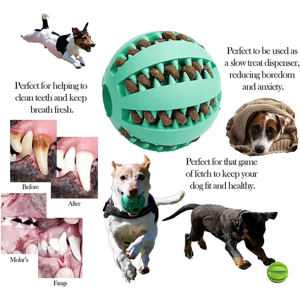 Nuevo Juguete para Perros, Pelotas de Goma Interactivas para Perros Pequeños y Grandes, Juguetes Masticables para Cachorros y Gatos, Limpieza Dental para Mascotas, Pelota Indestructible para Perros