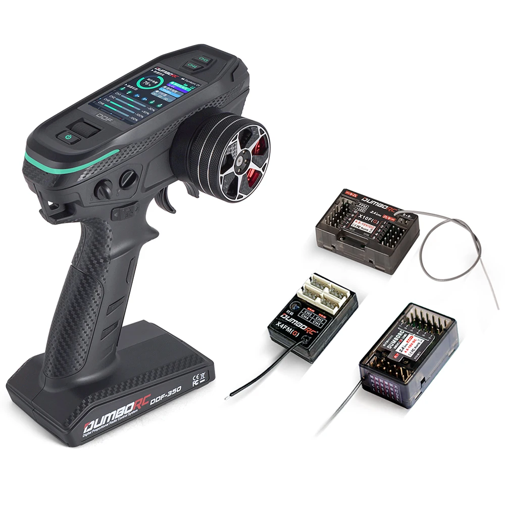 Transmisor DDF-350 DUMBORC con receptor 2,4G 10CH mando a distancia de Radio Digital para RC coche barco tanque LCD sistema FHSS