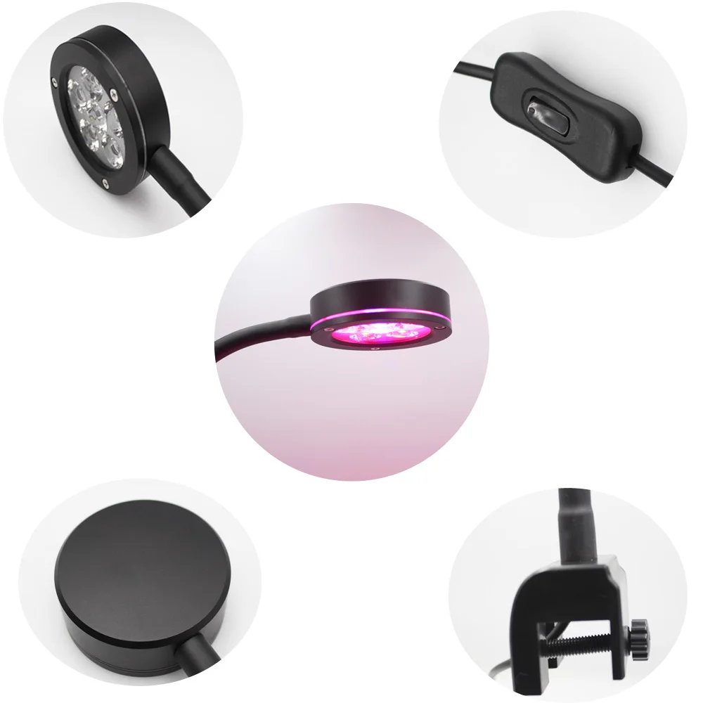 Nano Glo-Luz LED de alta potencia para acuario, luz de cultivo de 6x3W, espectro rojo y azul con Clip ajustable