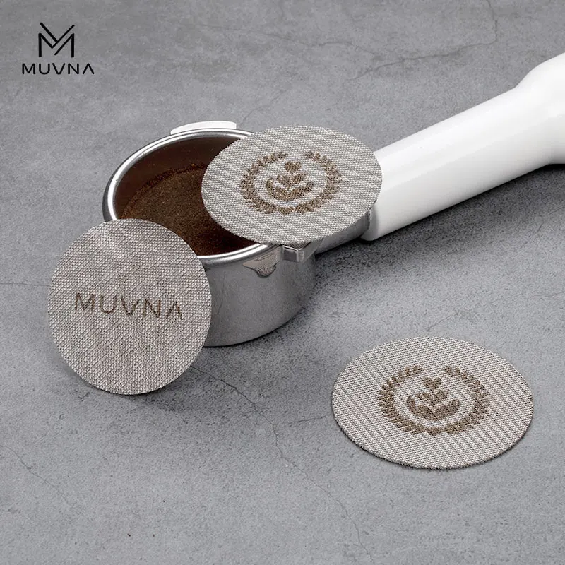 MUVNA-Pantalla de café Espresso Puck, filtros de café Barist profesional reutilizables ultrafinos de 1mm/1,7mm con acero inoxidable 316