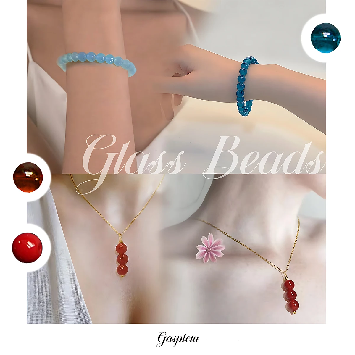 Kit para hacer pulseras de cuentas de cristal de 24 colores y 8 mm, 360/480/720 piezas, cuentas redondas de vidrio para joyería, adecuadas para manualidades