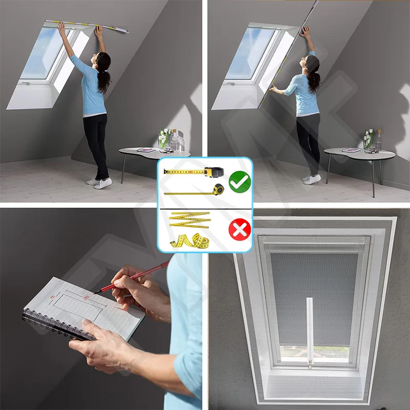 TYMF-malla Invisible de fibra de vidrio para ventana de ático, cremallera blanca, tamaño personalizado, prevención de mosquitos y moscas, verano, nuevo