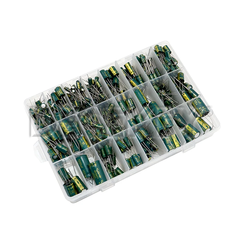 Kit de condensadores electrolíticos de alta frecuencia, 391 Uds., 24 valores, 10V, 16V, 25V, 35V, 50V, 400V para TV, Monitor LCD, juego