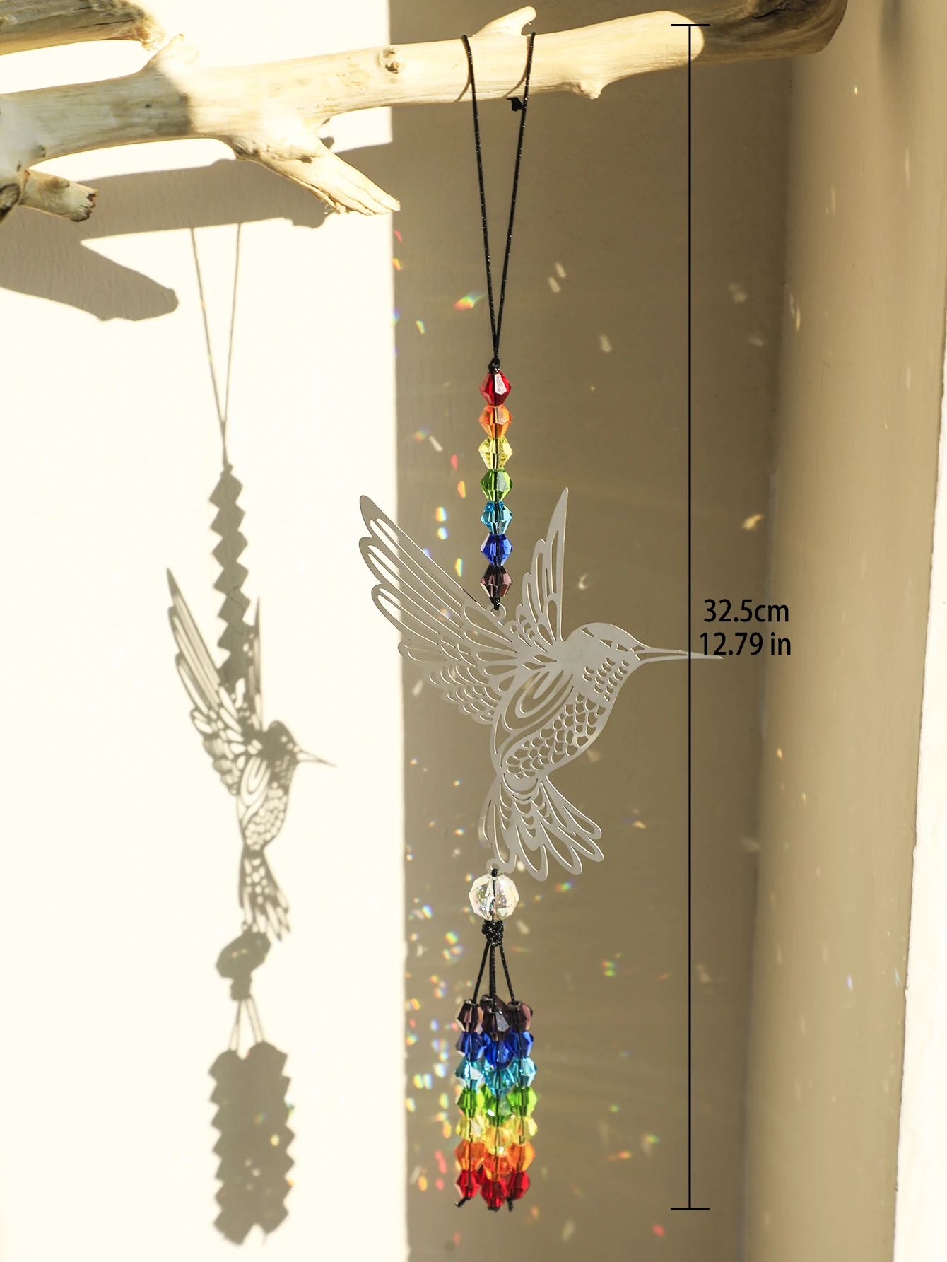 Campanas de viento de cristal colgantes, atrapasueños de hadas, mariposas, vidrieras, atrapasueños de ventana, campana de caída para habitación, decoración de jardín