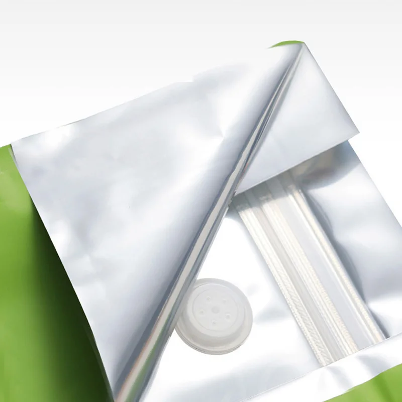 25 uds resellable espesar refuerzo lateral papel de aluminio válvula de bloqueo con cremallera bolsas con cremallera sellado térmico granos de café bolsas de embalaje de té
