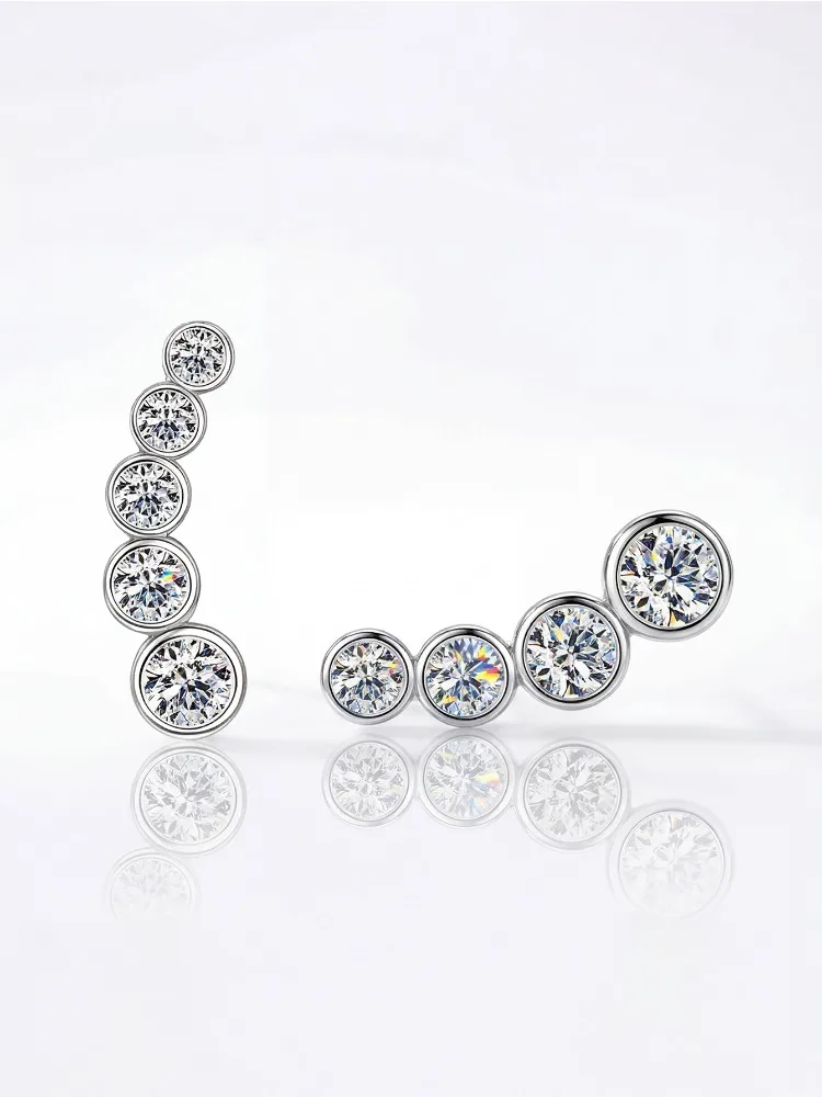 Pendientes brillantes con diamantes de moissanita reales de 0,86 quilates para mujer, de plata de ley 925, regalo, joyería fina para citas