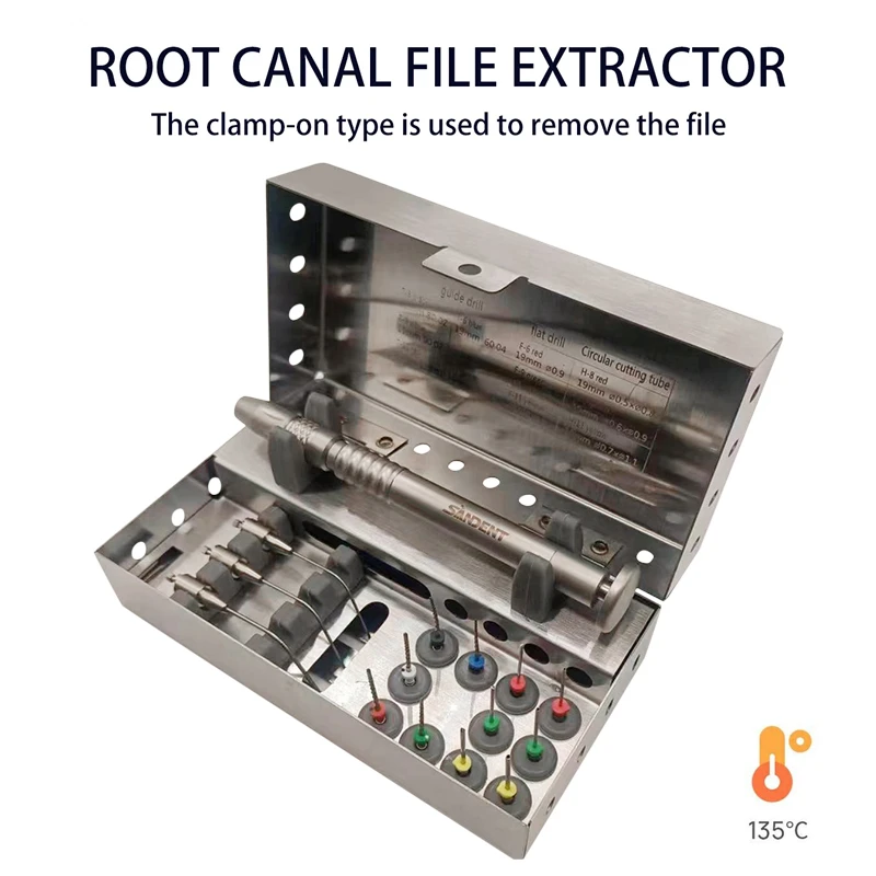 Kit de extracción de archivos de conducto radicular Dental, juego de instrumentos de rescate para eliminación de archivos rotos Endodoncia, herramientas de soporte reutilizables
